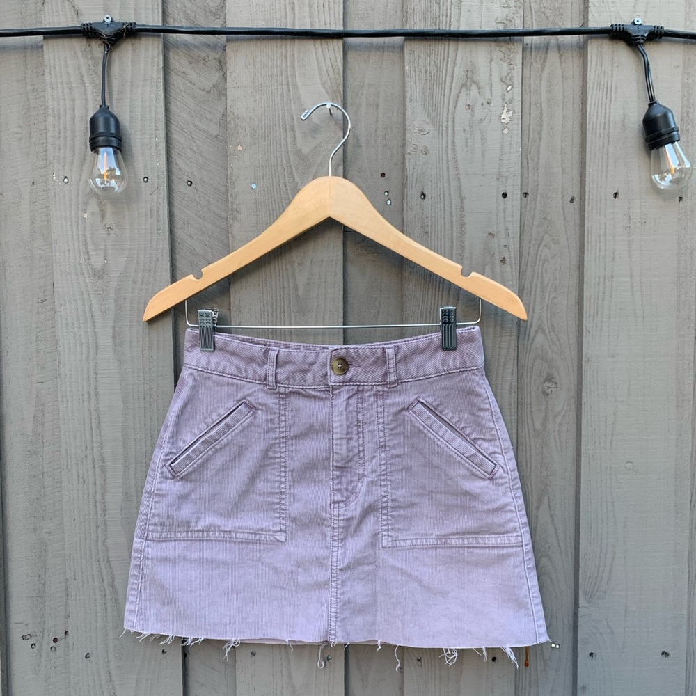 Lavender Corduroy High Rise A-line Skirt